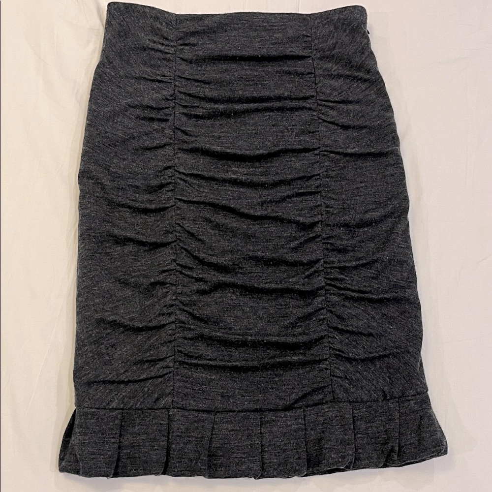Nanette Lepore Charcoal Ruched Pencil Skirt